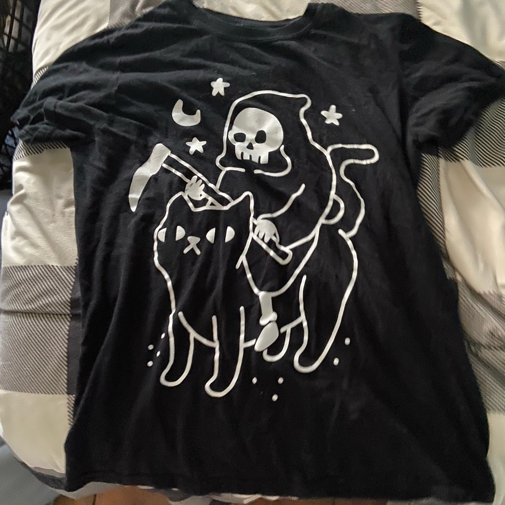 Grim reaper cat shirt
